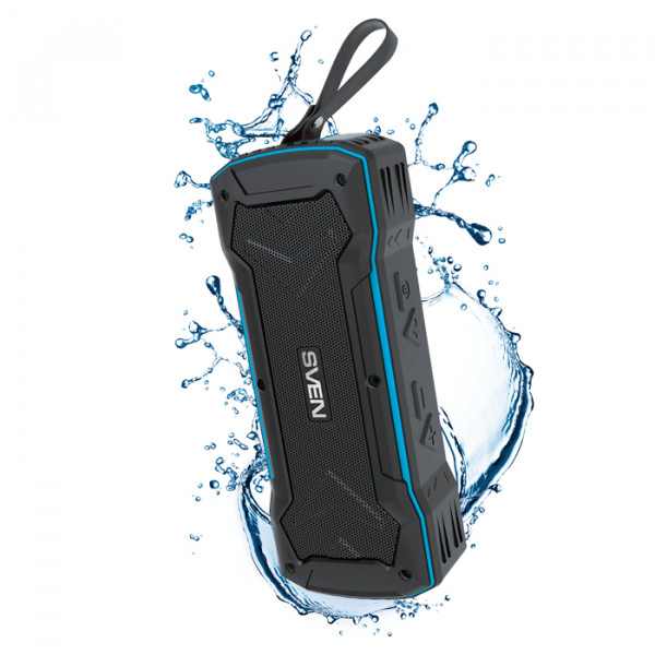 Портативная колонка SVEN PS-220 Черно-Синяя, Bluetooth, 10W RMS, IPx5, Power Bank, USB, microSD